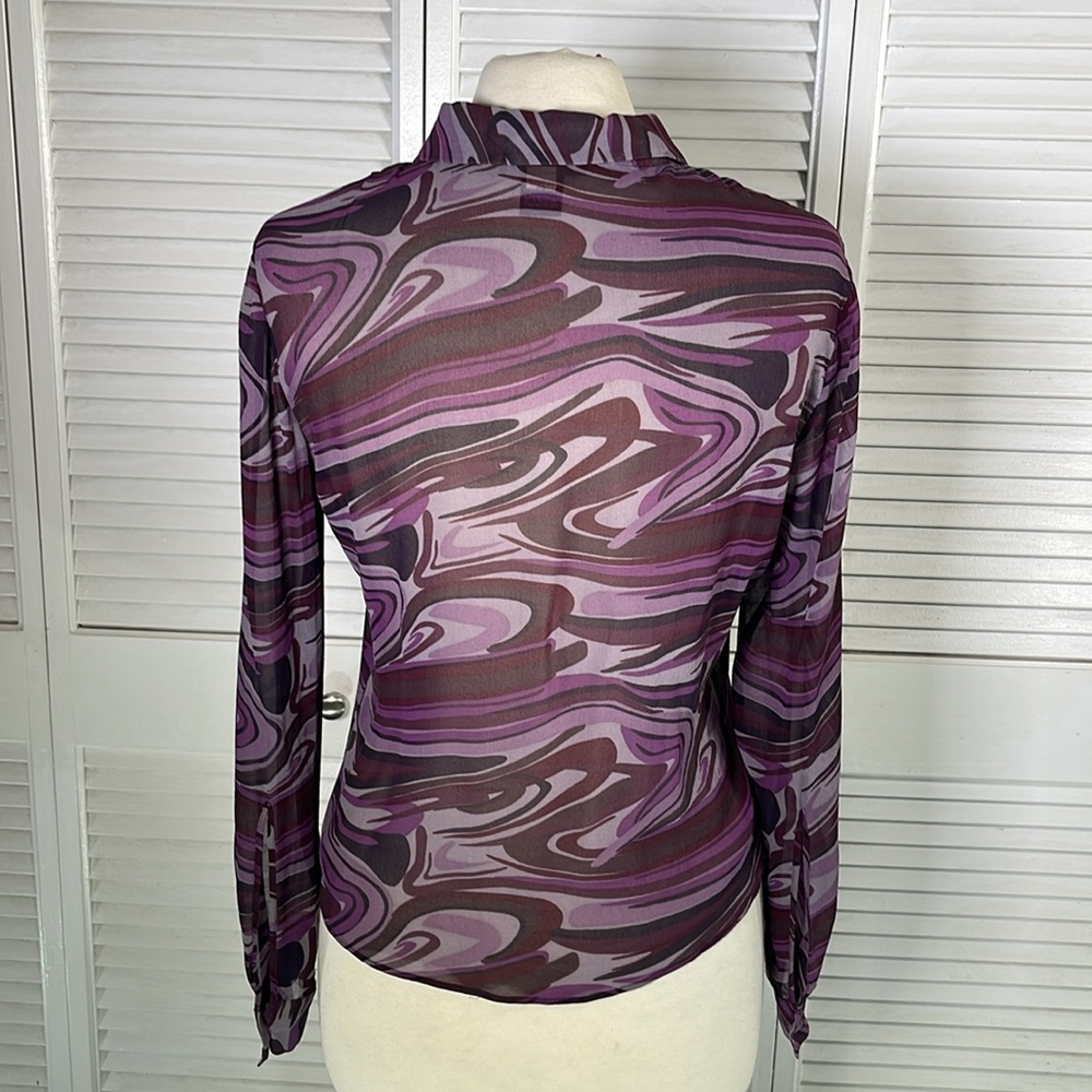 Y2K. Kenneth Cole New York,100%Silk. Women’s Buttons Down Blouse, size: 12. - Picture 7 of 12